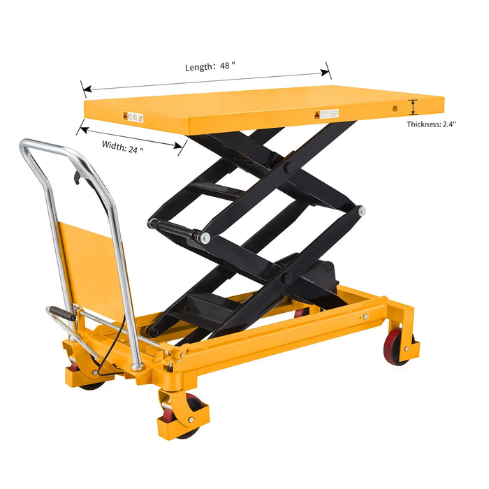 Double Scissors Lift Table 1760lbs. 59" lifting height A-2010