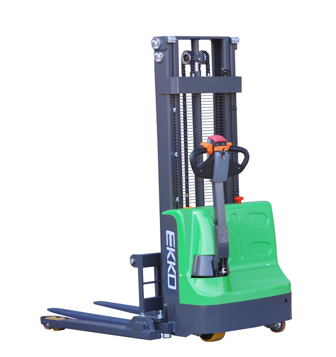 Electric Straddle Stacker | 2640 lb Capacity | 98” Lift Height | EKKO EB12E-98LI