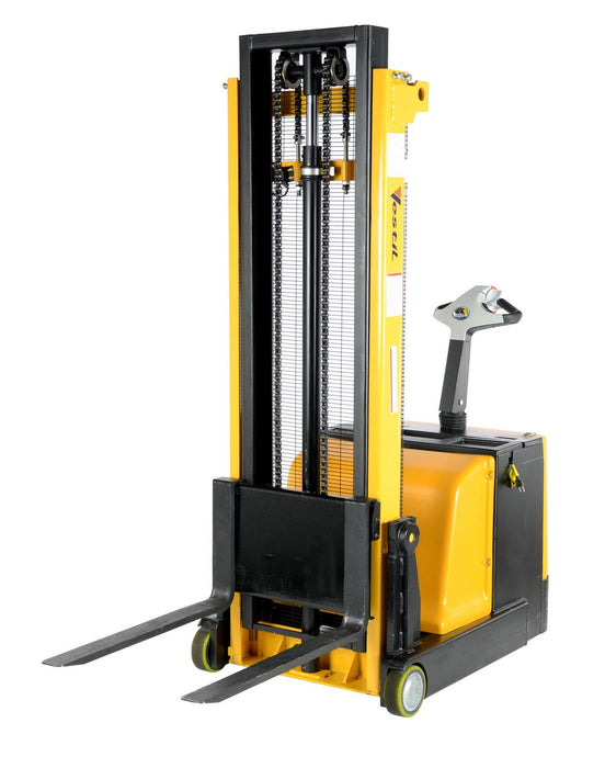 Electric Counterbalanced Stacker| 1000 lb Capacity | 118" Lift Height | Vestil S-CB-118