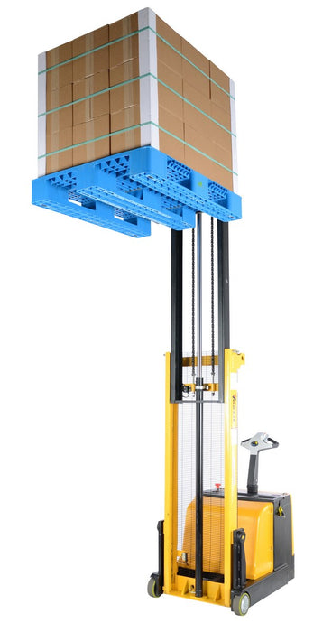 Electric Counterbalanced Stacker| 1000 lb Capacity | 118" Lift Height | Vestil S-CB-118