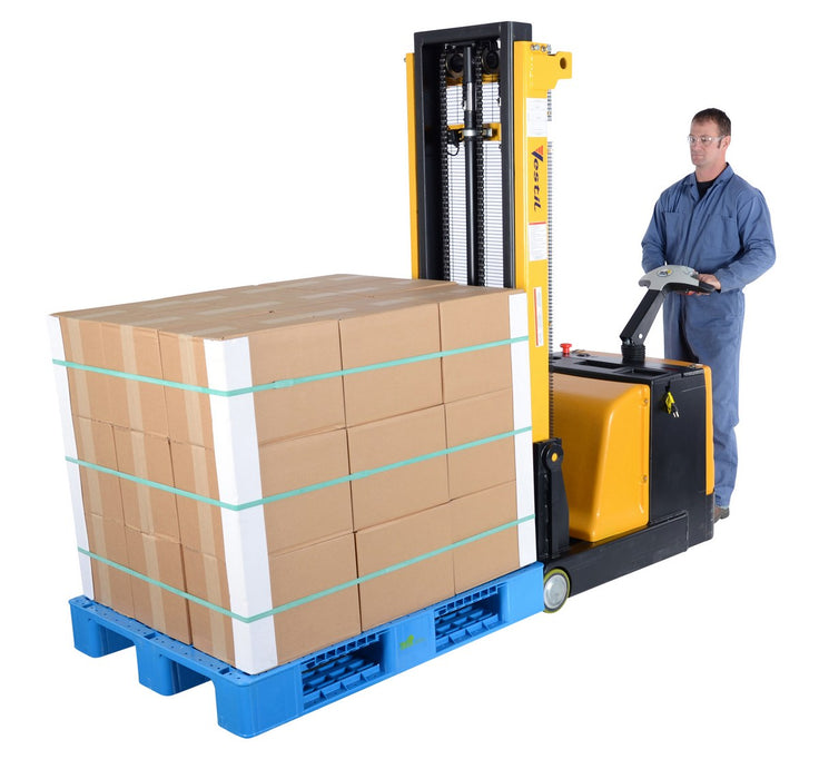 Electric Counterbalanced Stacker| 1000 lb Capacity | 118" Lift Height | Vestil S-CB-118